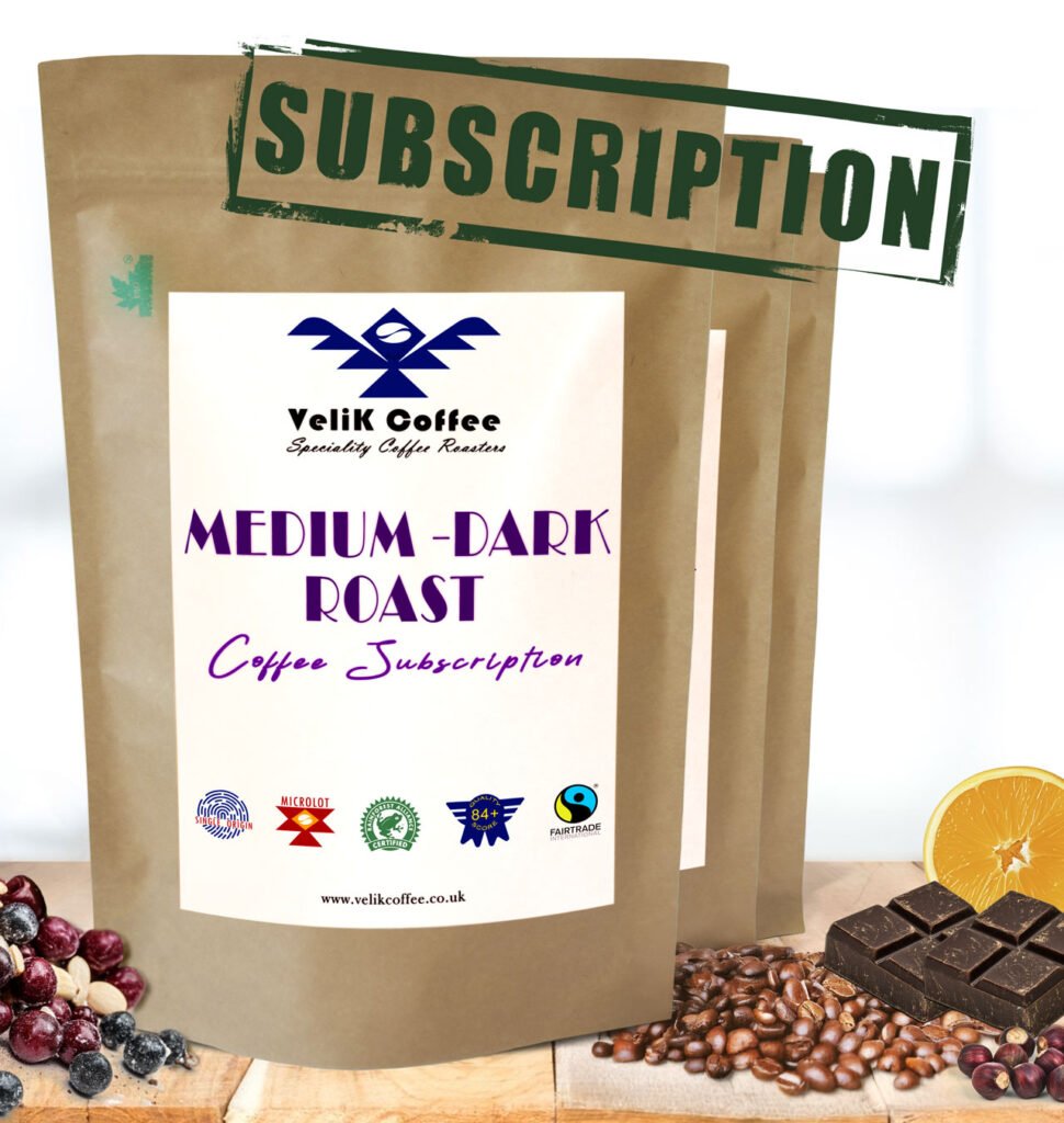 Velik Coffee Medium dark roast coffee subscription single origin Arabica beans
