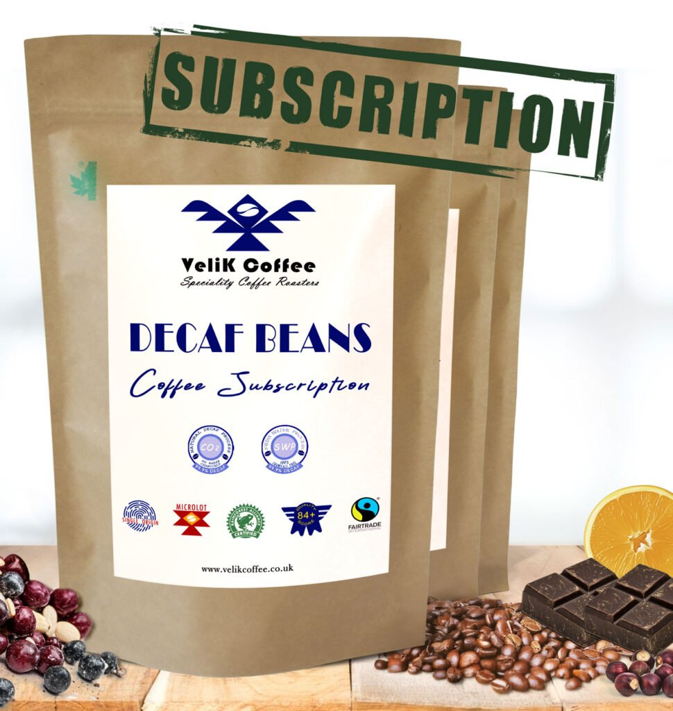 Decaf coffee subscription single origin Arabica beans