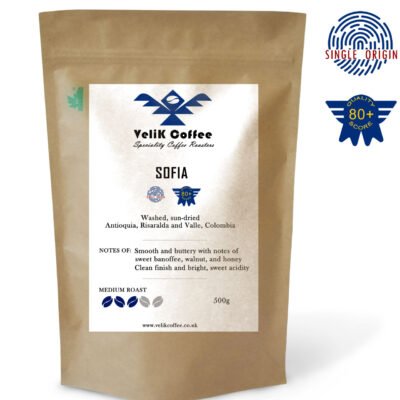 Sofia Colombian single-origin Arabica coffee beans – medium roast, high-altitude, specialty coffee, 500g
